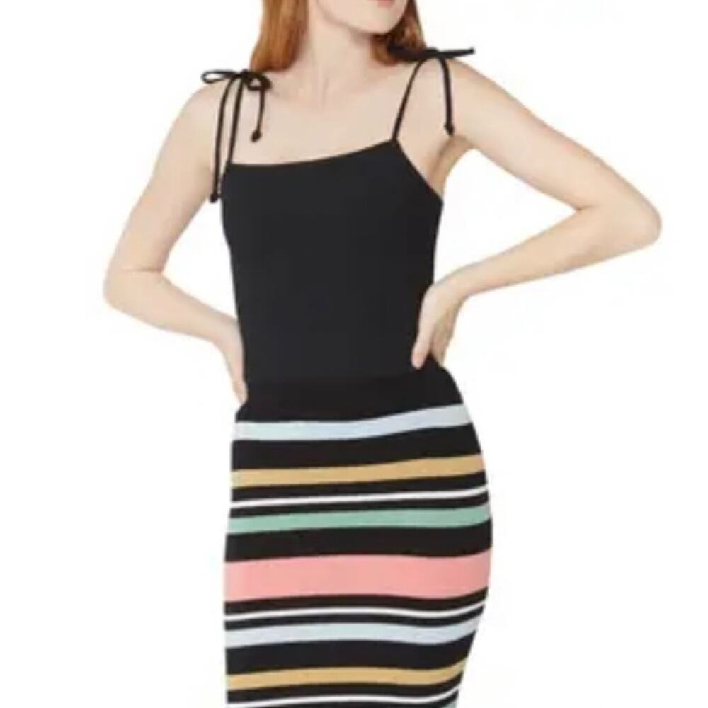 BCBGeneration Black Tie Strap Bodysuit, Sz M